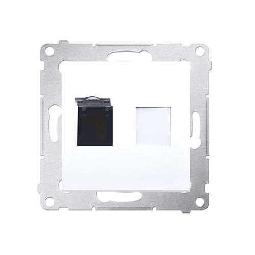 SIMON 54 gniazdo komputerowe RJ45 kat.6 z przesłoną przeciwkurzową (moduł) biały