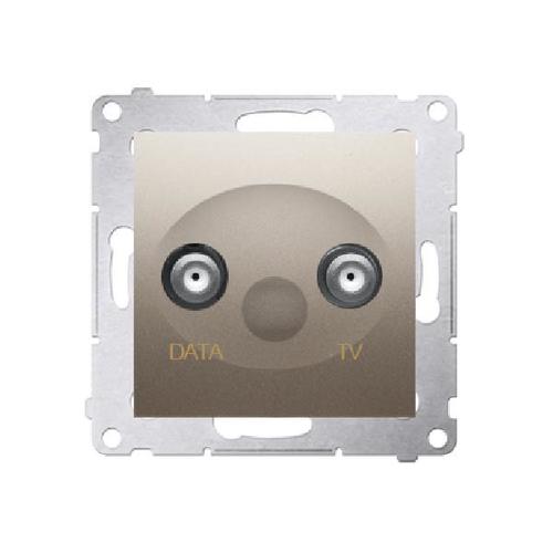SIMON 54 gniazdo antenowe TV-DATA 5dB 5-1000MHz 2 porty wyjściowe typu "F" (moduł) złoty mat