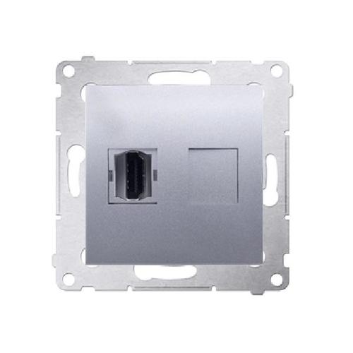SIMON 54 gniazdo HDMI (moduł) srebrny mat