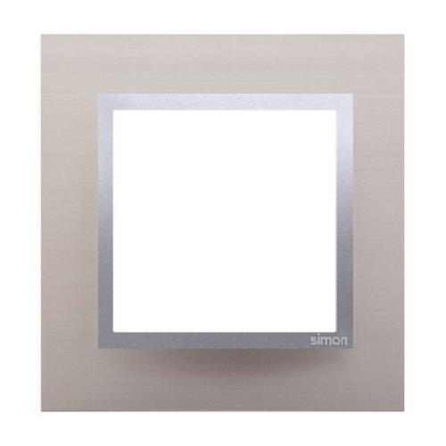 SIMON 54 NATURE ramka 1-kr. metal satynowy blask