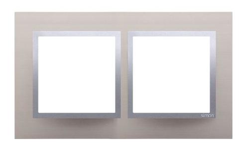 SIMON 54 NATURE ramka 2-kr. metal satynowy blask