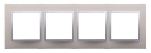 SIMON 54 NATURE ramka 4-kr. metal satynowy blask