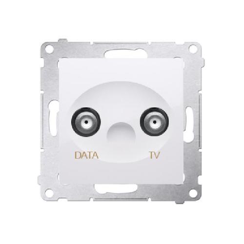 SIMON 54 gniazdo antenowe TV-DATA 5dB 5-1000MHz 2 porty wyjściowe typu "F" (moduł) biały