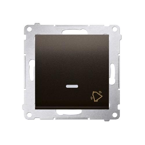SIMON 54 przycisk dzwonkowy z podświetleniem LED szybkozłącza 10A 250V (moduł) brązowy mat