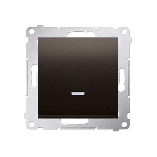 SIMON 54 wyłącznik pojedynczy z podświetleniem LED szybkozłącza 10A 250V (moduł) brązowy mat