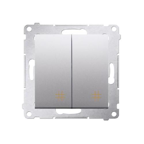SIMON 54 wyłącznik krzyżowy podwójny szybkozłącza 10A 250V (moduł) srebrny mat