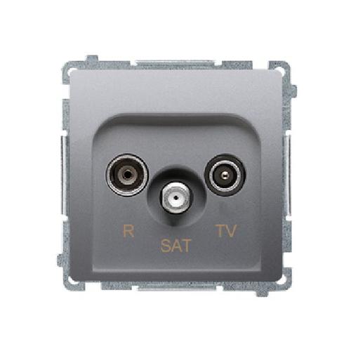SIMON BASIC gniazdo antenowe R-TV-SAT końcowe (moduł) srebrny mat