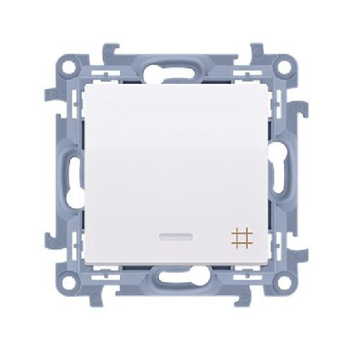 SIMON 10 wyłącznik krzyżowy podswietleniem LED zaciski śrubowe 10A 250V (moduł) biały