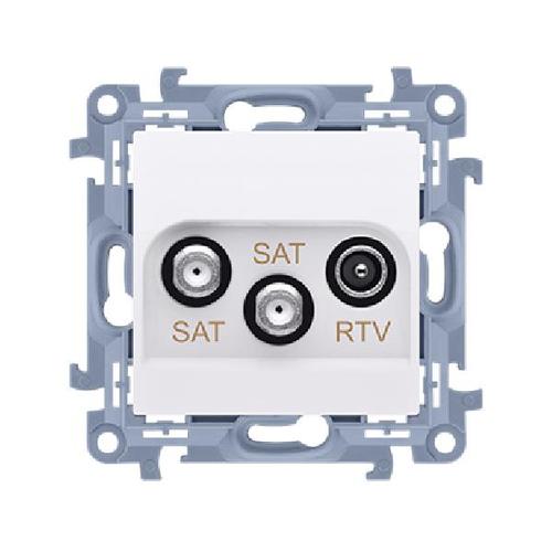 SIMON 10 gniazdo antenowe RTV-SAT-SAT podwójne (moduł) biały