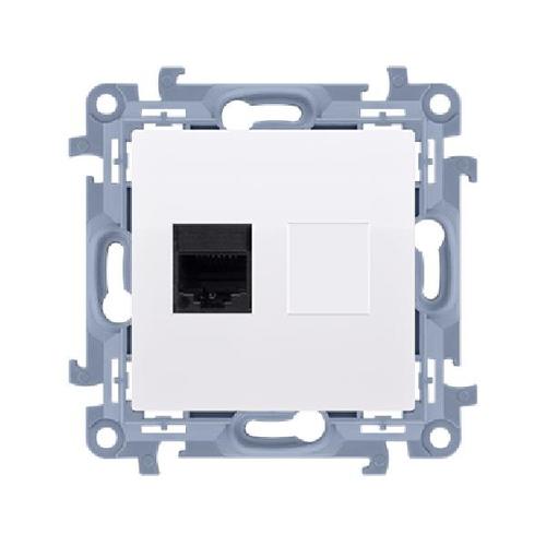 SIMON 10 gniazdo komputerowe pojedyncze RJ45 kat.5e (moduł) biały