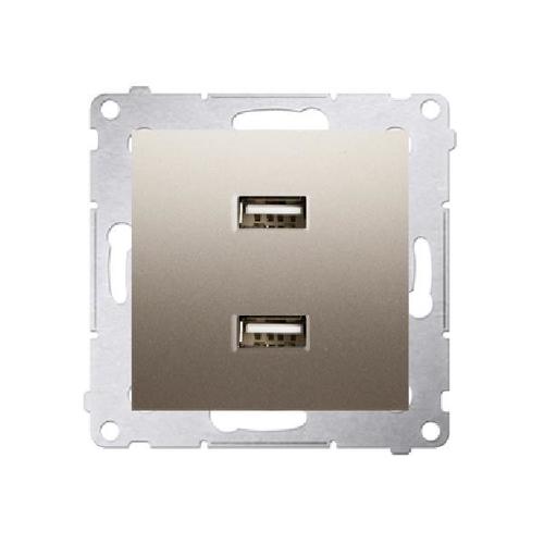 SIMON 54 ładowarka 2xUSB 2,1A, 5V DC, 230V (moduł) złoty mat