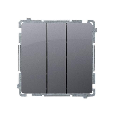 SIMON BASIC wyłącznik potrójny szybkozłącza 10A 250V (moduł)srebrny mat