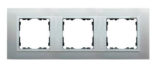 SIMON 82 NATURE ramka 3-kr. metal aluminium/pierścień aluminium mat
