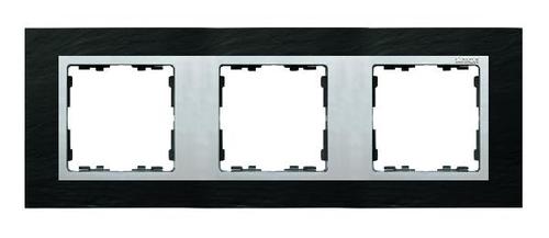 SIMON 82 NATURE ramka 3-kr. łupek/pierścień aluminium mat