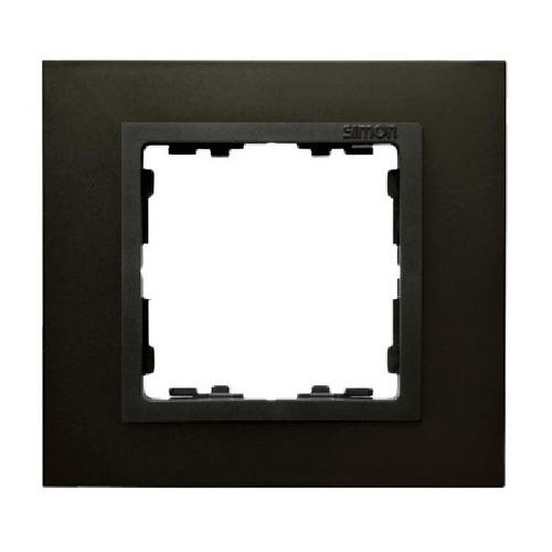 SIMON 82 NATURE ramka 1-kr. metal stal grafitowa/pierścień grafit
