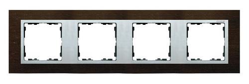 SIMON 82 NATURE ramka 4-kr. drewno wenge/pierścień aluminium mat