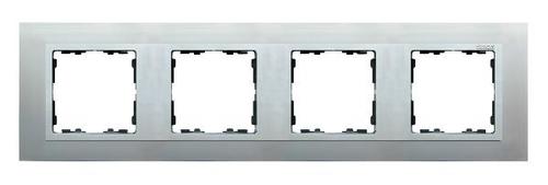 SIMON 82 NATURE ramka 4-kr. metal aluminium/pierścień aluminium mat