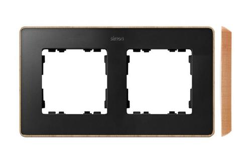 SIMON 82 DETAIL SELECT ramka 2-kr. grafit/podstawa drewno