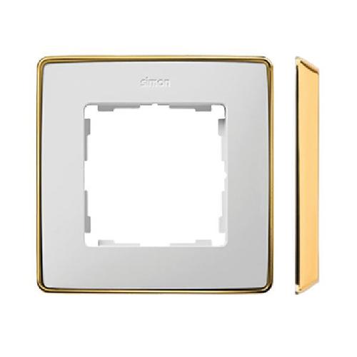 SIMON 82 DETAIL SELECT ramka 1-kr. biały/podstawa złoty