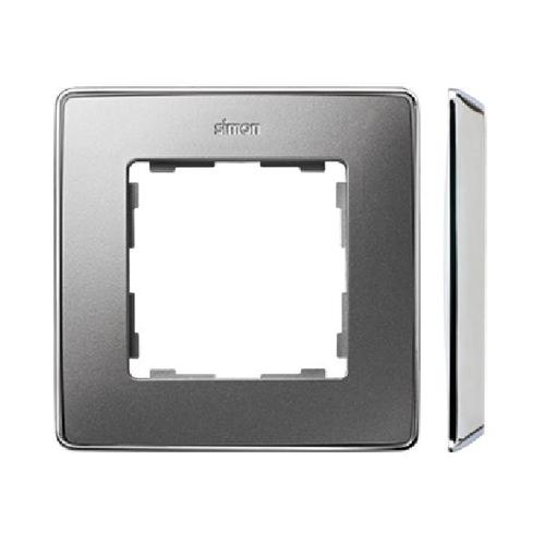 SIMON 82 DETAIL SELECT ramka 1-kr. aluminium/podstawa chrom