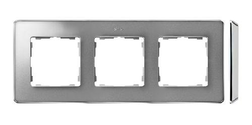 SIMON 82 DETAIL SELECT ramka 3-kr. aluminium/podstawa chrom