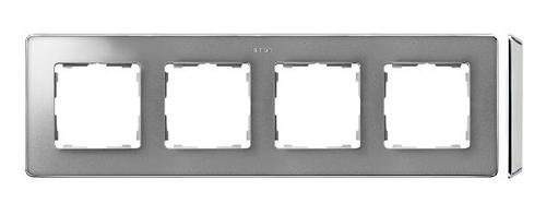 SIMON 82 DETAIL SELECT ramka 4-kr. aluminium/podstawa chrom