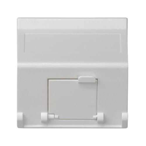 K45 plakietka teleinformatyczna K45 do adapterów MD pojedyncza skośna z osłonami 45x45mm czysta biel
