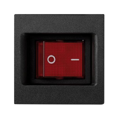 K45 łącznik dwubiegunowy K45 z sygnalizacją załączenia czerwony 16A 250V 45x45mm szary grafit