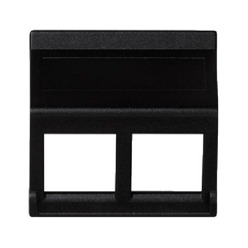 K45 plakietka teleinformatyczna K45 do adapterów MD podwójna bez osłon skośna 45x45mm szary grafit