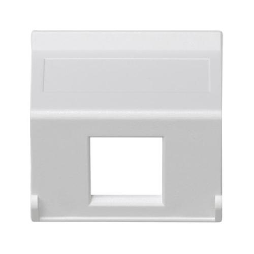 K45 plakietka teleinformatyczna K45 do adapterów MD pojedyncza bez osłon skośna 45x45mm czysta biel