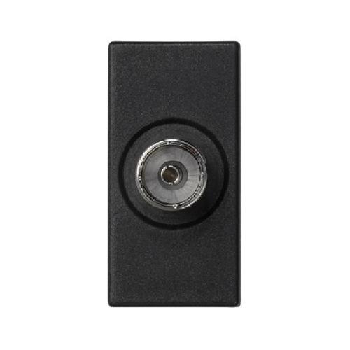 K45 gniazdo TV żeńskie 45x22,5mm szary grafit