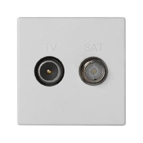 K45 gniazdo antenowe K45 TV-SAT 5MHz-2400MHz 45x45mm czysta biel