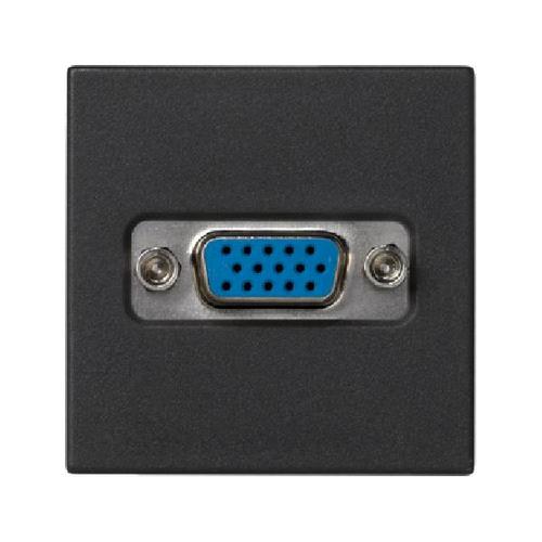 K45 gniazdo K45 złącze VGA (D-SUB 15) 45x45mm szary grafit