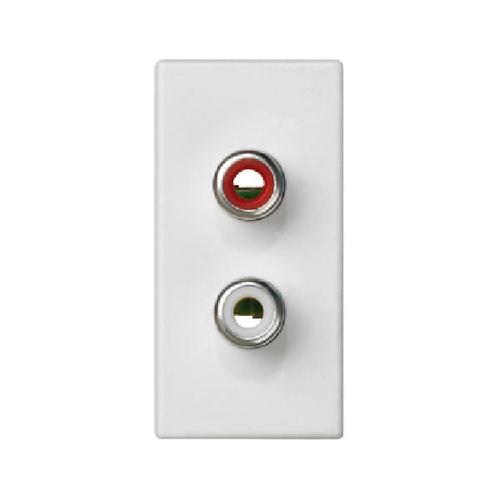 K45 płytka K45 złącza 2xRCA (CINCH) 45x22,5mm czysta biel