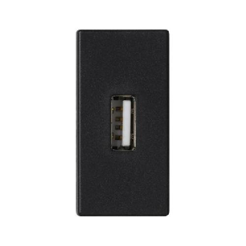 K45 płytka K45 złącze USB typ A 45x22,5mm szary grafit