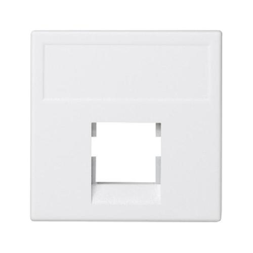 K45 plakietka teleinformatyczna K45 Keystone pojedyncza bez osłon płaska uniwersalna 45x45mm czysta biel