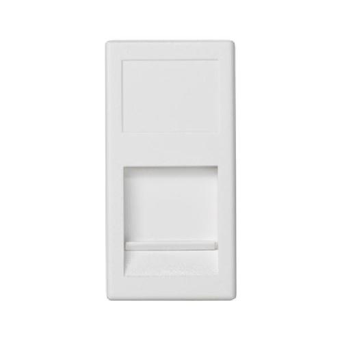 K45 plakietka teleinformatyczna K45 keystone pojedyncza płaska uniwersalna z osłoną 45x22,5mm czysta biel