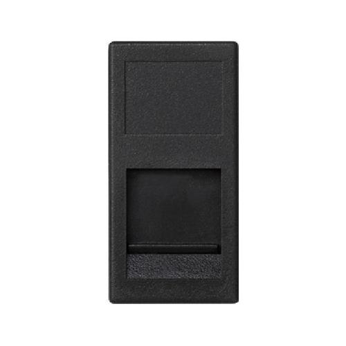 K45 plakietka teleinformatyczna K45 keystone pojedyncza płaska uniwersalna z osłoną 45x22,5mm szary grafit