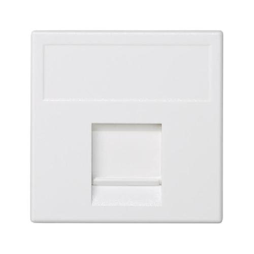 K45 plakietka teleinformatyczna K45 keystone pojedyncza płaska uniwersalna z osłoną 45x45mm czysta biel