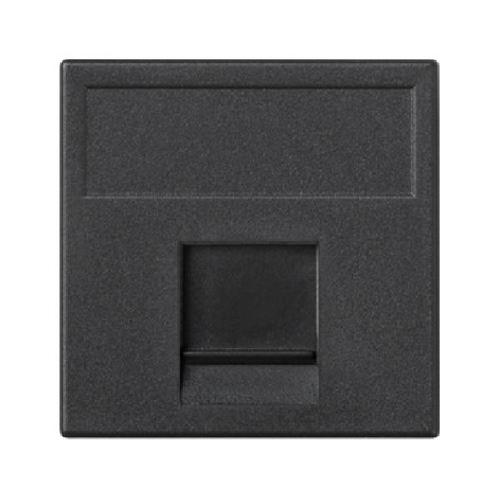 K45 plakietka teleinformatyczna K45 keystone pojedyncza płaska uniwersalna z osłoną 45x45mm szary grafit