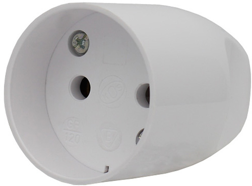 gniazdo POWER b/u rozb.proste białe GP-120