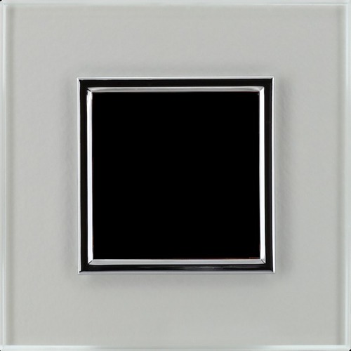 DANTE ramka 1-krotna szklo CREATIVE GLASS SUPER WHITE 4501181 z podkl.