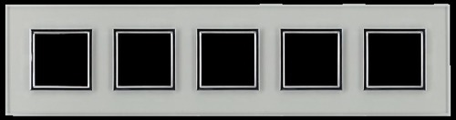 DANTE ramka 5-krotna szklo CREATIVE GLASS SUPER WHITE 4501185 z podkl.
