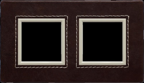 ramka DANTE 2-kr.skora choco