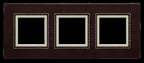 ramka DANTE 3-kr.skora choco