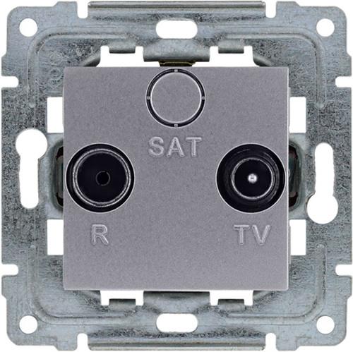 gniazdo DANTE RTV przelotowe b/r inox