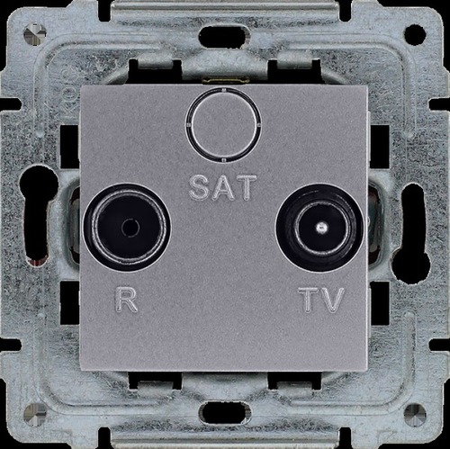 gniazdo DANTE RTV przelotowe b/r inox