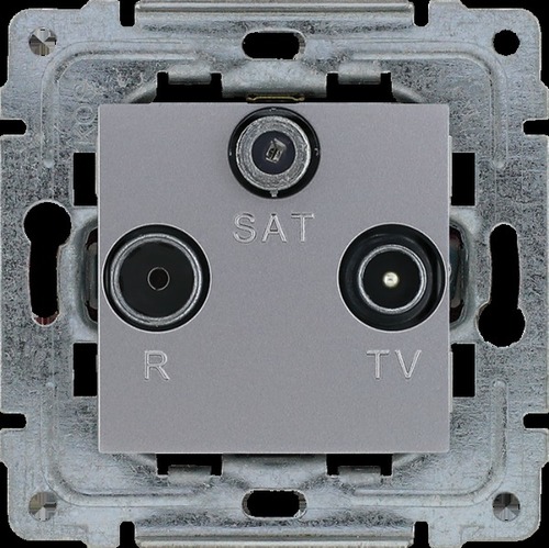gniazdo DANTE RTV-SAT przelotowe b/r inox