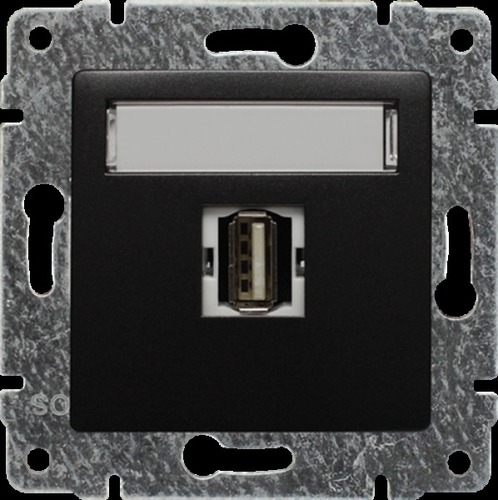 gniazdo multimedialne USB b/r VENA antracyt
