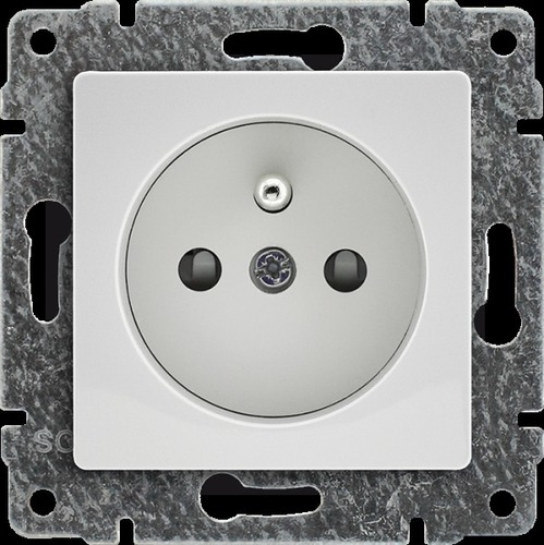 gniazdo VENA pojedyncze z/u prz.tor.pra.białe b/r pow.antybakter.2P+Z, 16A, 250V